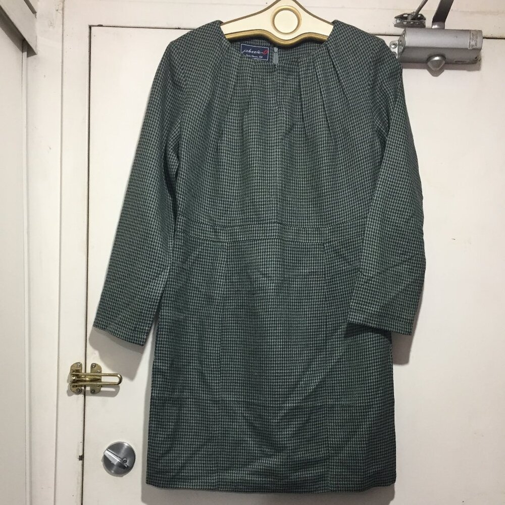 JOHNNIE-O SILK WOOL PLAID DRESSES SIZE L